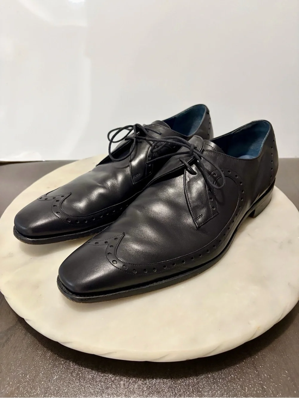 Barker Black Calf Leather Woody Derby Brogue Shoes UK 11 F US 12 EU 45